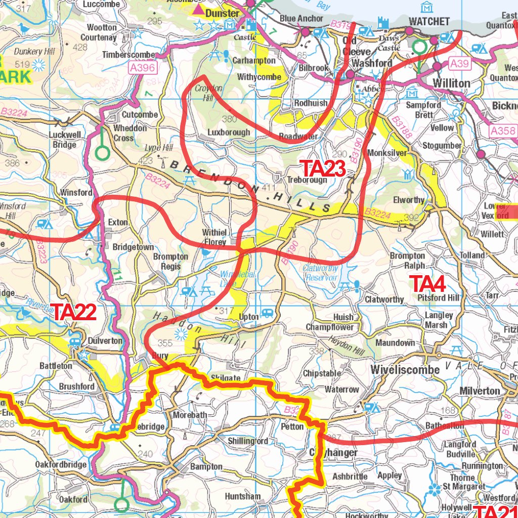 XYZ Postcode District Map - (D1) - SW England. by XYZ Maps | Avenza Maps