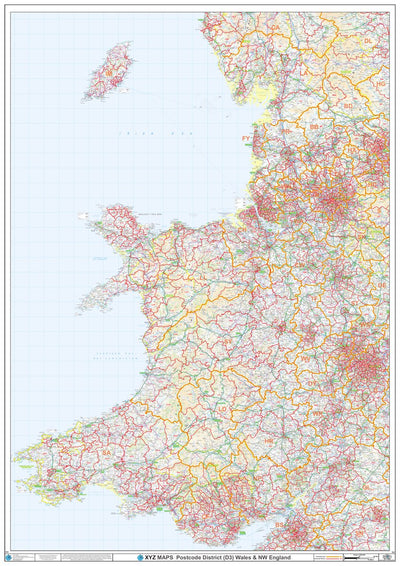 XYZ Postcode District Map - (D3) - Wales & NW England Preview 1