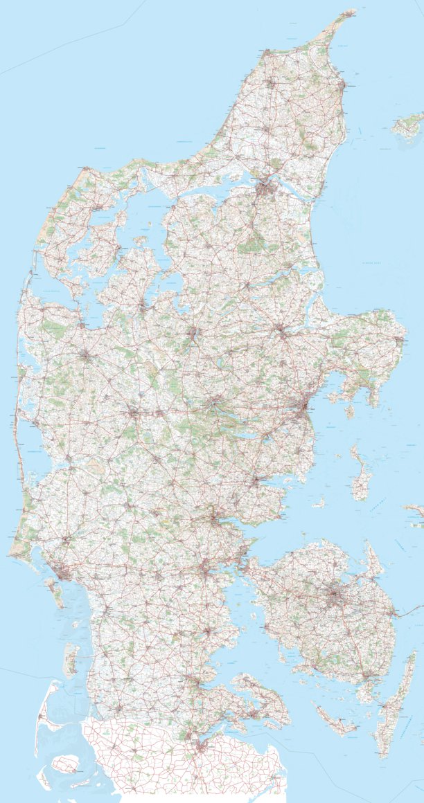 Denmark K100 Topographic (West) Map by Paul Johnson - Offline Maps ...