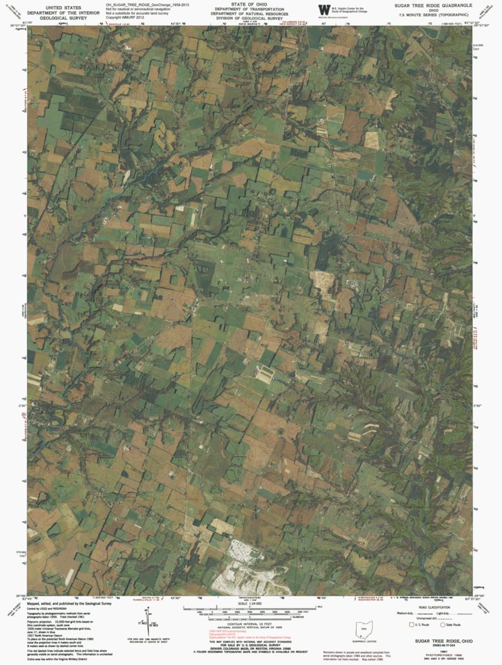 OH-SUGAR TREE RIDGE: GeoChange 1959-2013 Map by Western Michigan ...