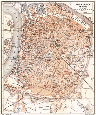 Antwerp (Antwerpen, Anvers) town plan, 1904 Preview 1