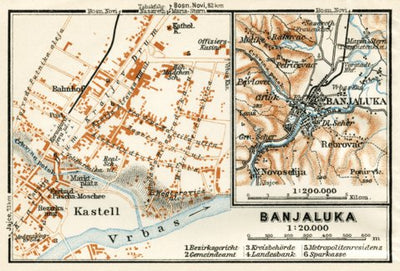 Banja Luka (Banjaluka) environs map, 1929 Preview 1