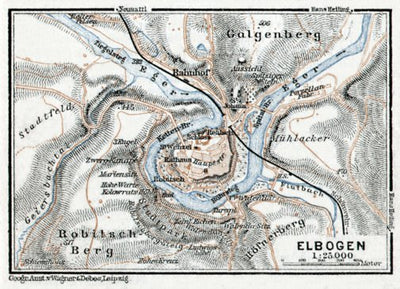 Elbogen (Loket) town plan, 1910 Preview 1