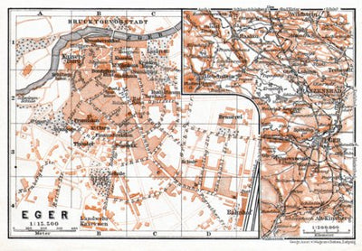Eger and Franzensbad (Františkovy Lázně) environs map, 1911 Preview 1