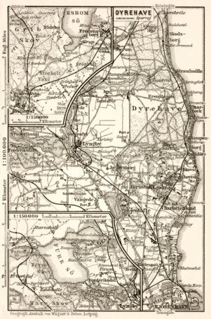 Dyrehave and environs map (Jægersborg Dyrehave in Copenhagen), 1911 Preview 1