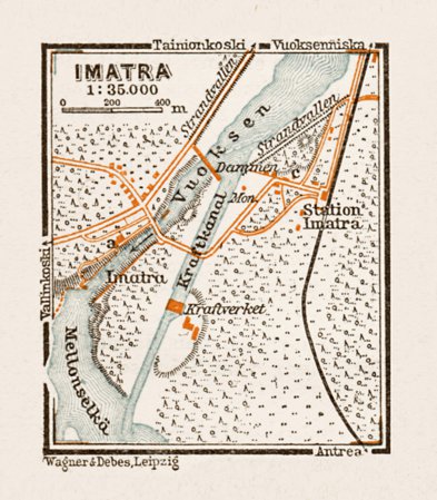 Imatra town plan, 1929 Map by Waldin | Avenza Maps