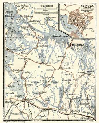 Heinola town plan with Mankala rapids area (to Lahti), 1914 Preview 1