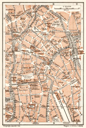 Ghent (Gent), central part map, 1909 Preview 1