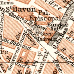Ghent (Gent), central part map, 1909 Preview 2