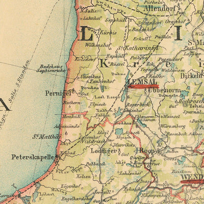 Estonia, Livonia and Courland (Livland, Estland, Kurland) map, 1898 Preview 2