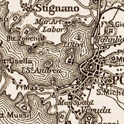 Pola (Pula) environs map, 1903 Preview 2