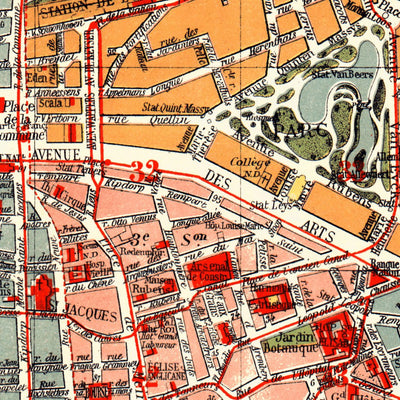 Antwerp (Antwerpen, Anvers) town plan, 1898 Preview 2