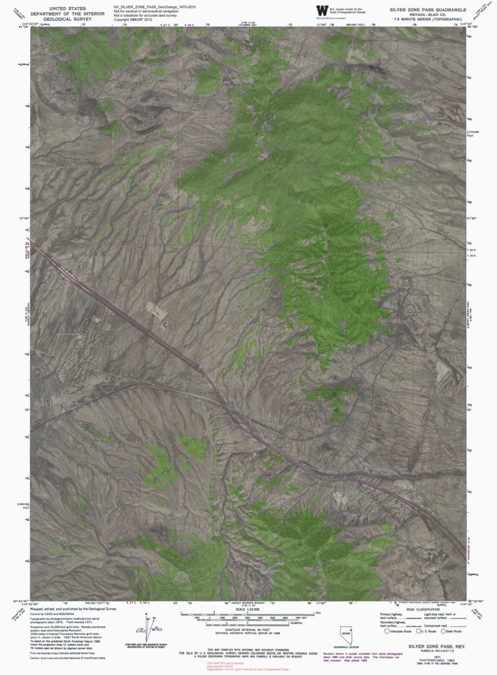 NV-SILVER ZONE PASS: GeoChange 1970-2010 Map by Western Michigan ...