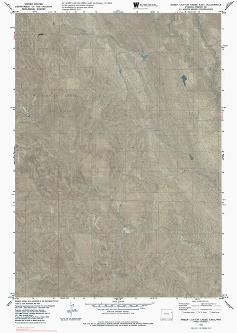 WY-SHEEP CANYON CREEK EAST: GeoChange 1974-2012 Preview 1