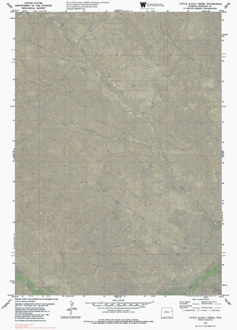 WY-LITTLE ALKALI CREEK: GeoChange 1974-2012 Preview 1