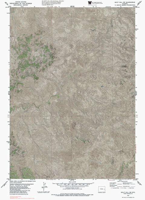 WY-SPLIT HILL SW: GeoChange 1974-2012 Preview 1