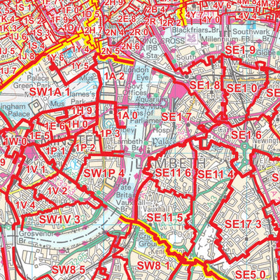 XYZ Postcode Sector Map - (C7) - Greater London Preview 2