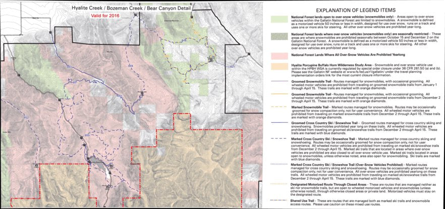 Gallatin NF OSVUM North Gallatin Range 2016 Map by US Forest Service R1 ...