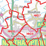 XYZ Postcode Sector Map - (G25) - Northampton NN Preview 2