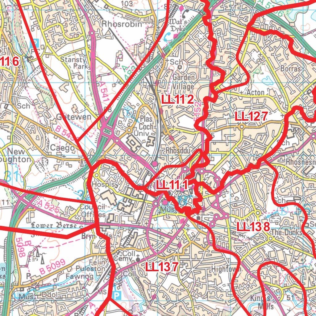 XYZ Postcode Sector Map - (G26) - Chester CH by XYZ Maps | Avenza Maps