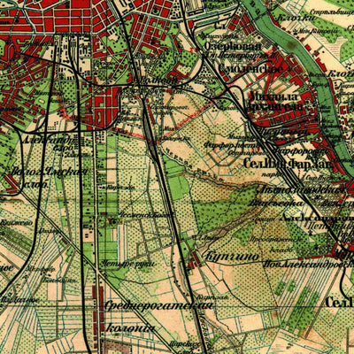 Карта окрестностей Санкт-Петербурга, 1912. Map of the environs of Saint Petersburg, 1912. Preview 2