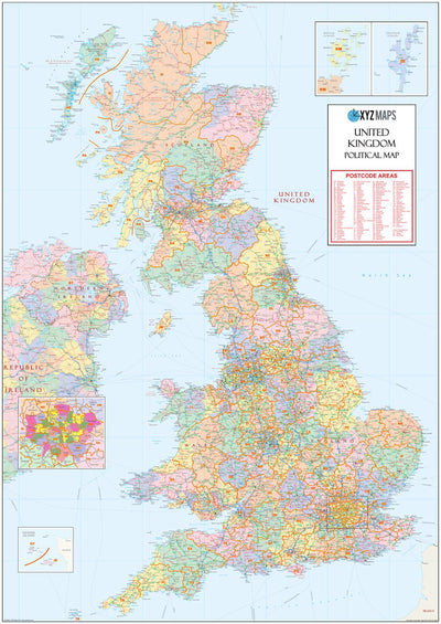 XYZ UK Postcode Area Political Map - (AR2) Preview 1