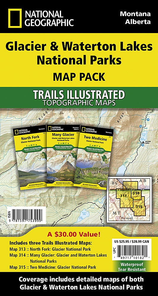 Glacier and Waterton Lakes National Parks [Map Pack Bundle] by National ...