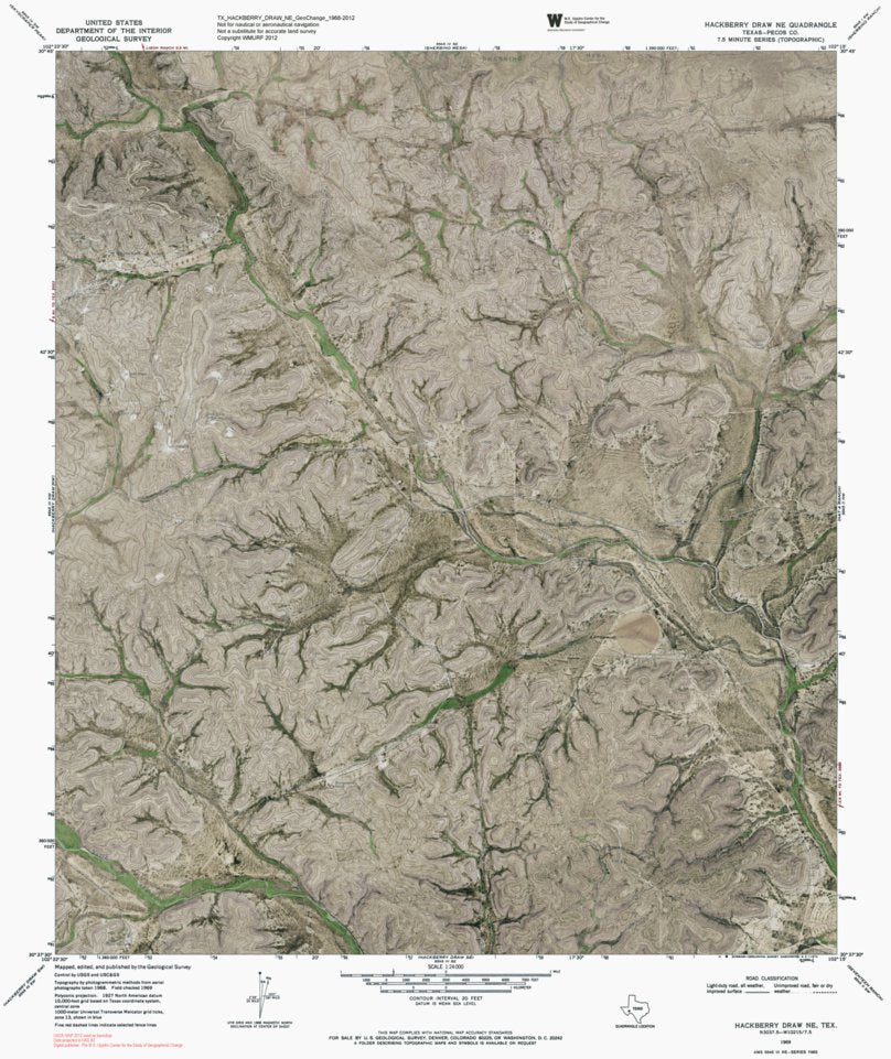TX-HACKBERRY DRAW NE: GeoChange 1968-2012 Map by Western Michigan