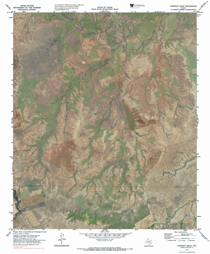 TX-GUNSIGHT DRAW: GeoChange 1969-2012 Map by Western Michigan ...