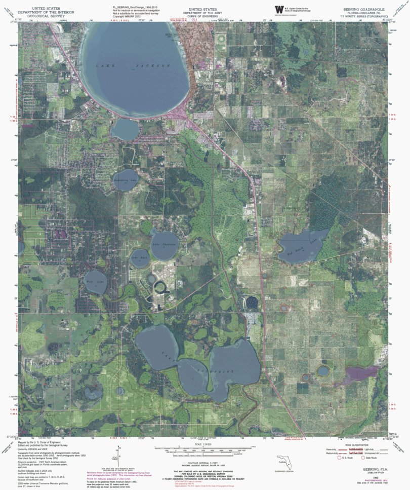 FL-SEBRING: GeoChange 1950-2010 Map by Western Michigan University ...