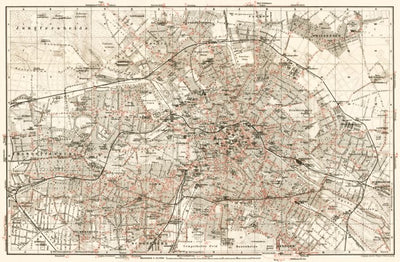 Berlin, city map with tramway and S-Bahn networks, 1911 Preview 1