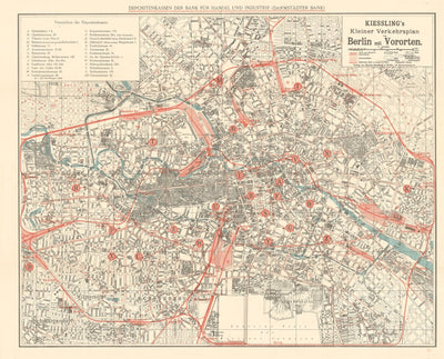 Berlin city map, 1909 (Kiessling´s Kleiner Verkehrsplan von Berlin mit Vororten) Preview 1