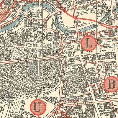 Berlin city map, 1909 (Kiessling´s Kleiner Verkehrsplan von Berlin mit Vororten) Preview 2