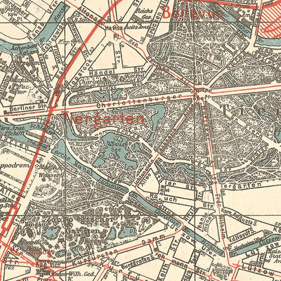 Berlin city map, 1909 (Kiessling´s Kleiner Verkehrsplan von Berlin mit Vororten) Preview 3