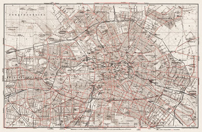 Berlin, city map with tramway and S-Bahn networks, 1913 Preview 1