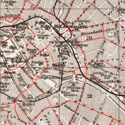 Berlin, city map with tramway and S-Bahn networks, 1913 Preview 3
