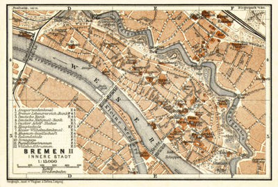 Bremen, central part map, 1906 Preview 1