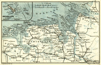 East Friesland and Helgoland map, 1887 Preview 1