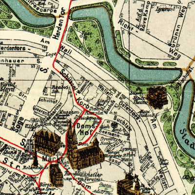 Bremen city map, about 1912 Preview 2