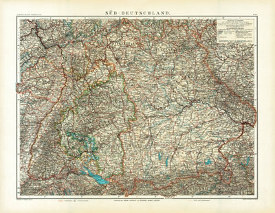 South Germany Map, 1905 Preview 1