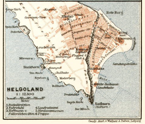 Helgoland town plan, 1911 Map by Waldin | Avenza Maps