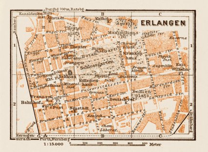 Erlangen town plan, 1909 Map by Waldin | Avenza Maps