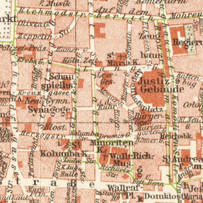 Cologne (Köln) city map, 1927 Preview 2