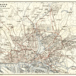 Hamburg and Altona, city map with tram and local railway networks, 1911 Preview 1
