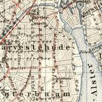 Hamburg and Altona, city map with tram and local railway networks, 1911 Preview 2