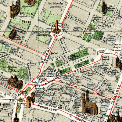 München (Munich) city map, 1912 Preview 2
