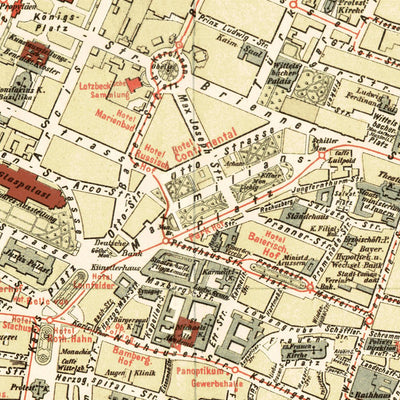 München (Munich) city map, 1899 Preview 2