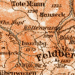 Schwarzwald (the Black Forest). The Höllentalbahn railroad and Felberg-Belchen region map, 1909 Preview 2