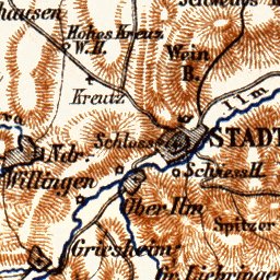 Thuringian Forest (Thüringer Wald) map, 1887. Eastern part Preview 2
