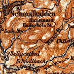 Thuringian Forest (Thüringer Wald) map, 1887. Western part Preview 2
